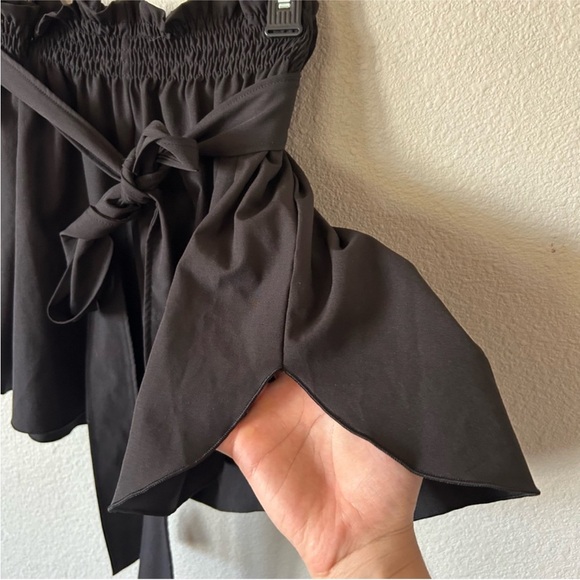 Blackmilk Black Skorts with Elegant Tie Detail - Picture 6 of 7